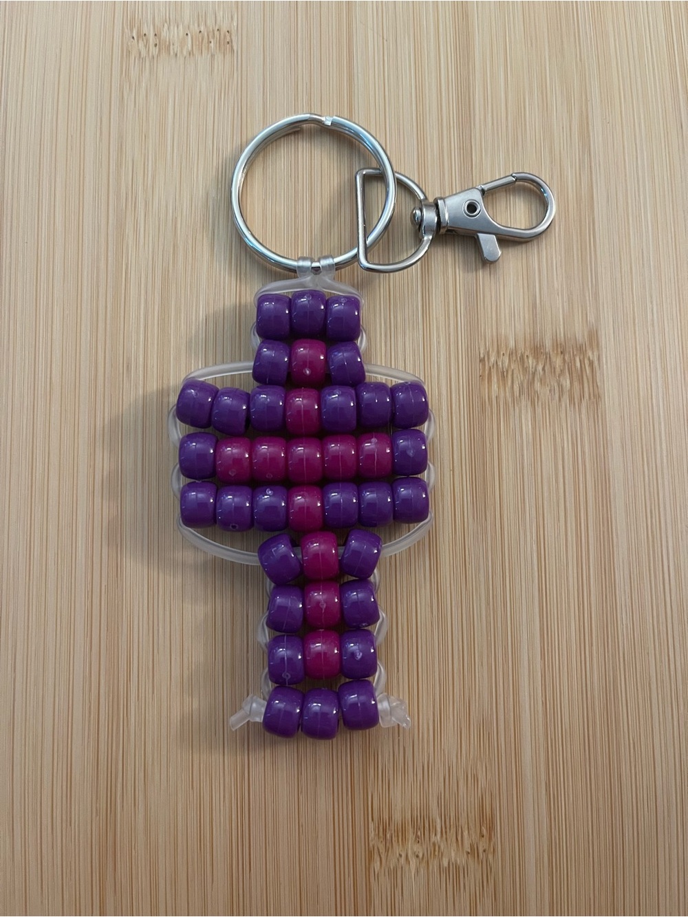 Cross Pony Beaded Keychain